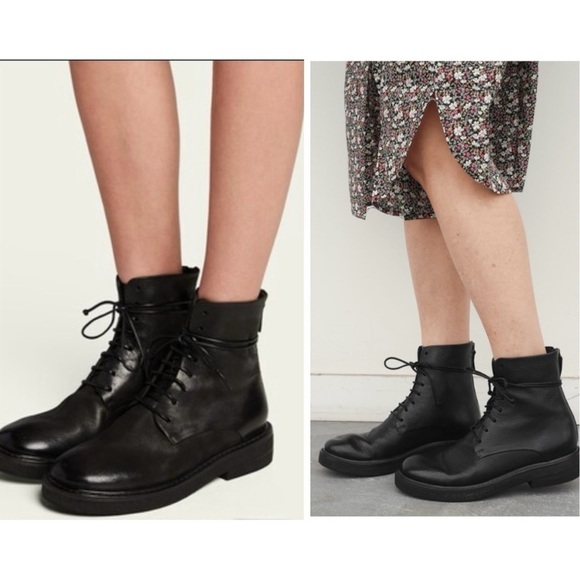 Marsell Shoes - MARSELL PARRUCCA NABUCK LEATHER ZIPPED COMBAT BOOTS BOOTIES BLACK SIZE 6 NEW